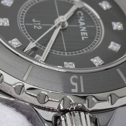 CHANEL シャネル H3241 J12 33mm クロマティック 33mm 12P ダイヤモンド 腕時計 チタンセラミック レディース 中古