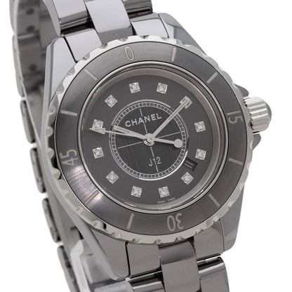 CHANEL シャネル H3241 J12 33mm クロマティック 33mm 12P ダイヤモンド 腕時計 チタンセラミック レディース 中古