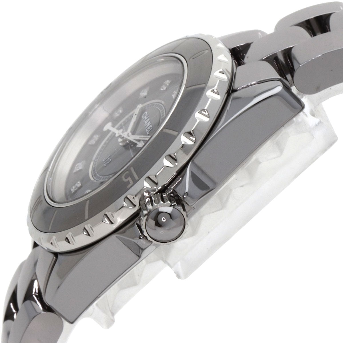 CHANEL シャネル H3241 J12 33mm クロマティック 33mm 12P ダイヤモンド 腕時計 チタンセラミック レディース 中古