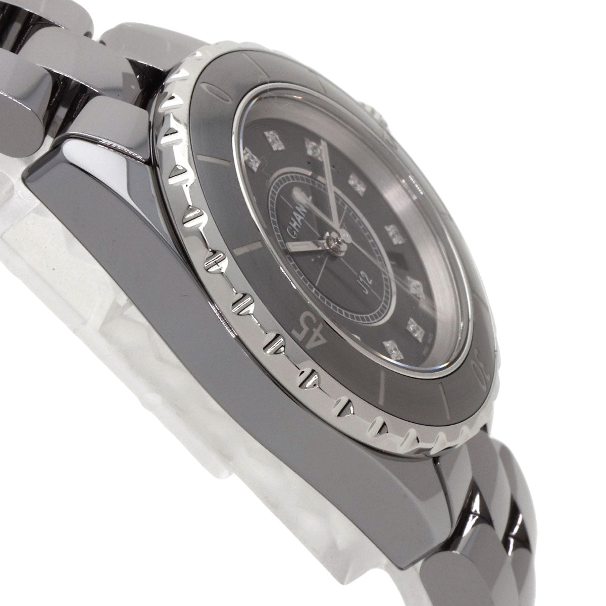CHANEL シャネル H3241 J12 33mm クロマティック 33mm 12P ダイヤモンド 腕時計 チタンセラミック レディース 中古