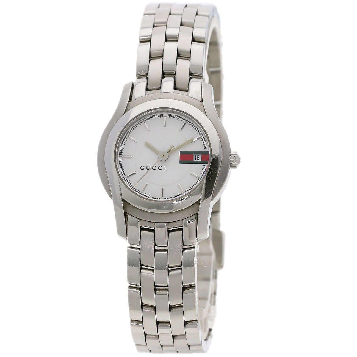 GUCCI グッチ 5500L ラウンドフェイス 腕時計 SS レディース 中古