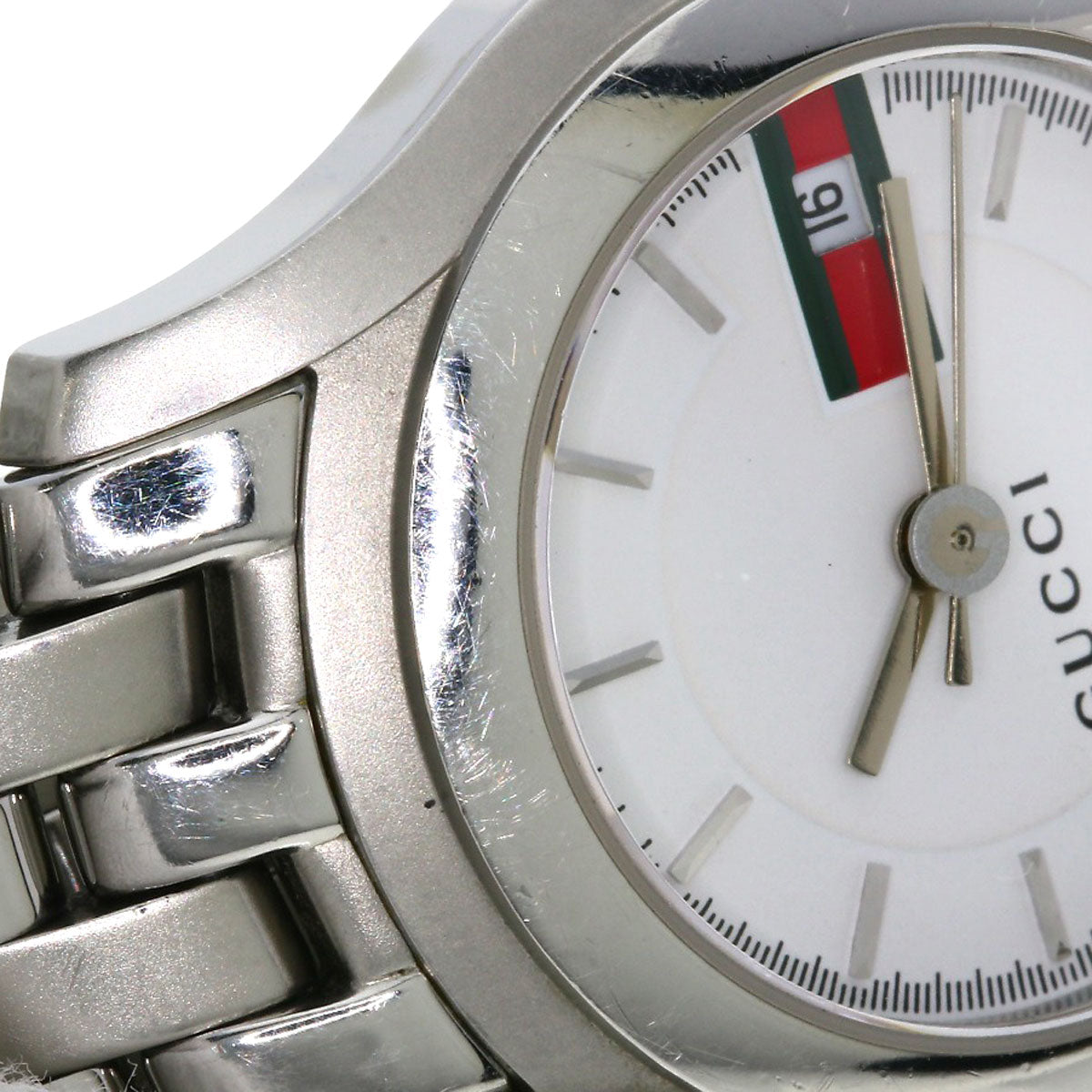 GUCCI グッチ 5500L ラウンドフェイス 腕時計 SS レディース 中古