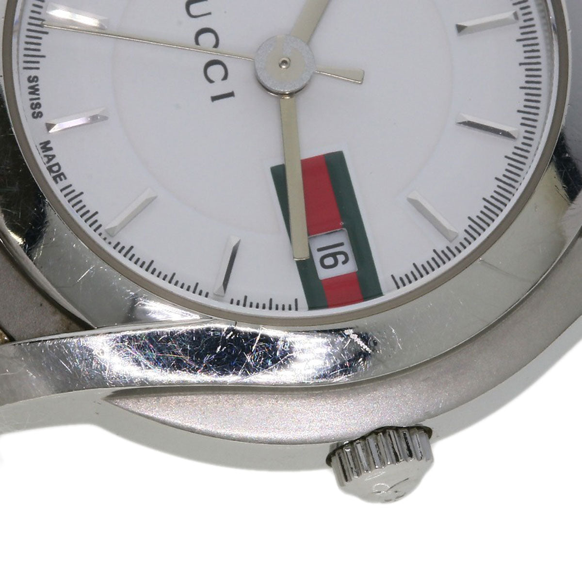 GUCCI グッチ 5500L ラウンドフェイス 腕時計 SS レディース 中古