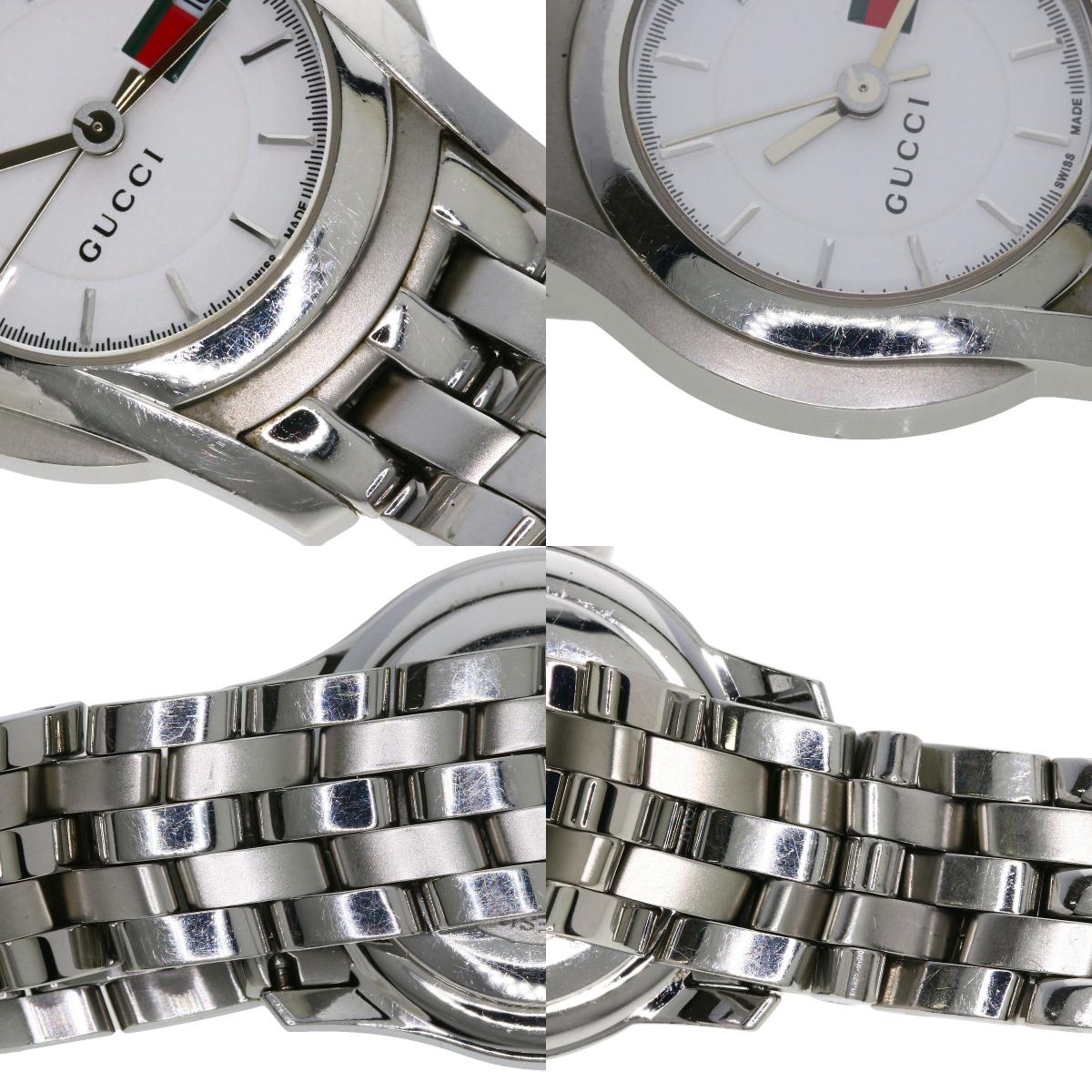 GUCCI グッチ 5500L ラウンドフェイス 腕時計 SS レディース 中古