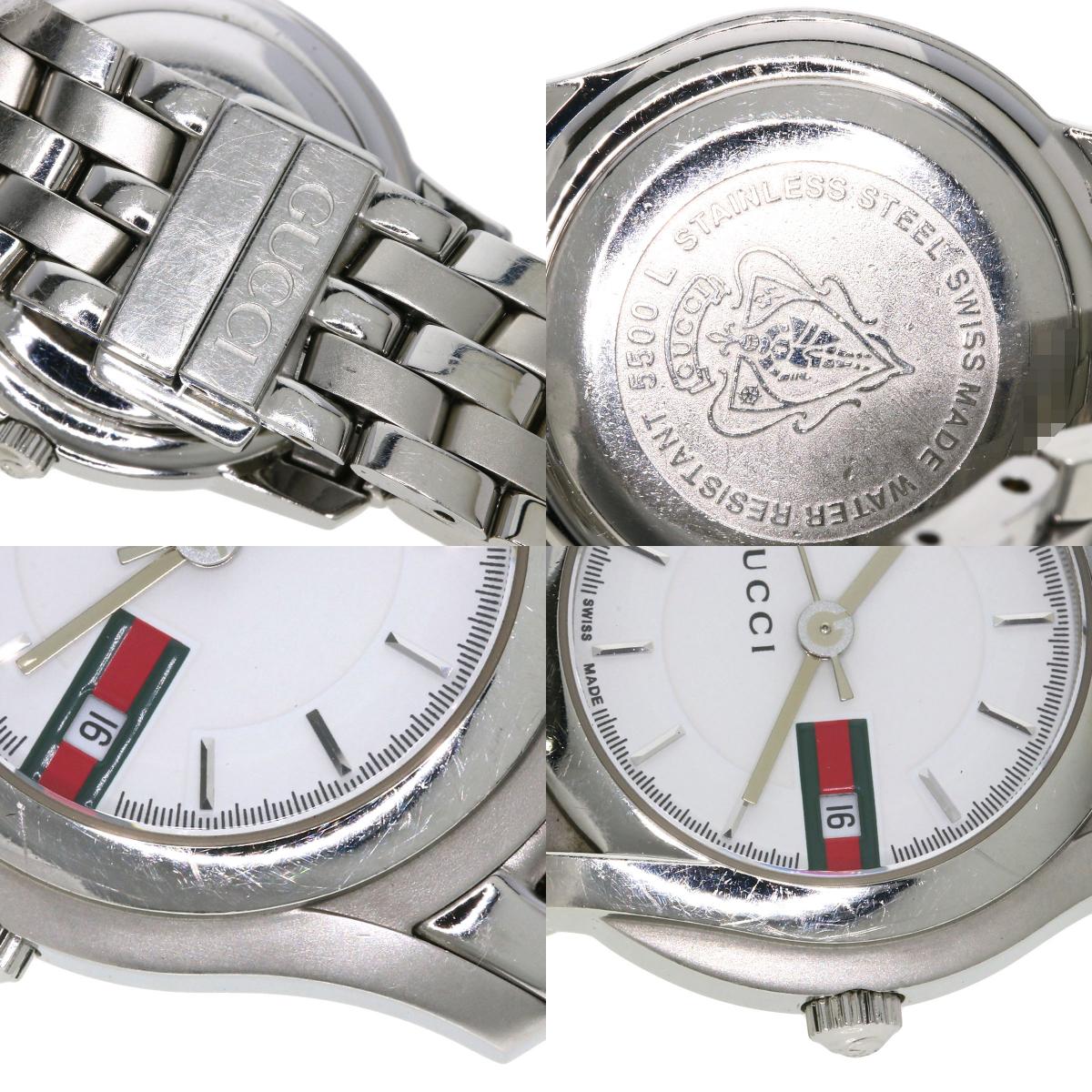 GUCCI グッチ 5500L ラウンドフェイス 腕時計 SS レディース 中古