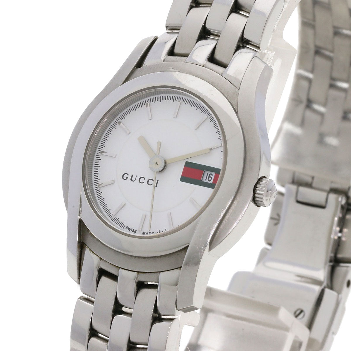 GUCCI グッチ 5500L ラウンドフェイス 腕時計 SS レディース 中古