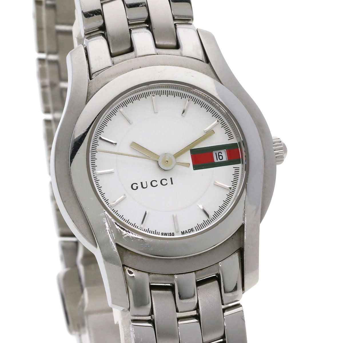 GUCCI グッチ 5500L ラウンドフェイス 腕時計 SS レディース 中古