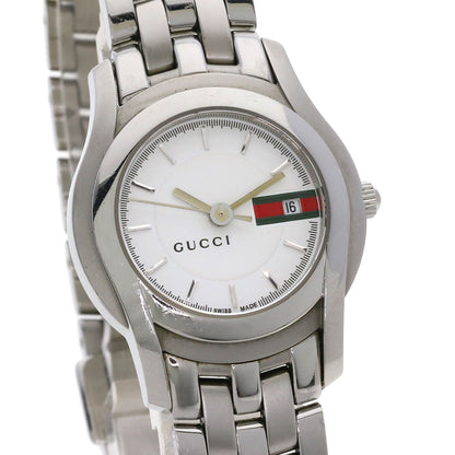 GUCCI グッチ 5500L ラウンドフェイス 腕時計 SS レディース 中古