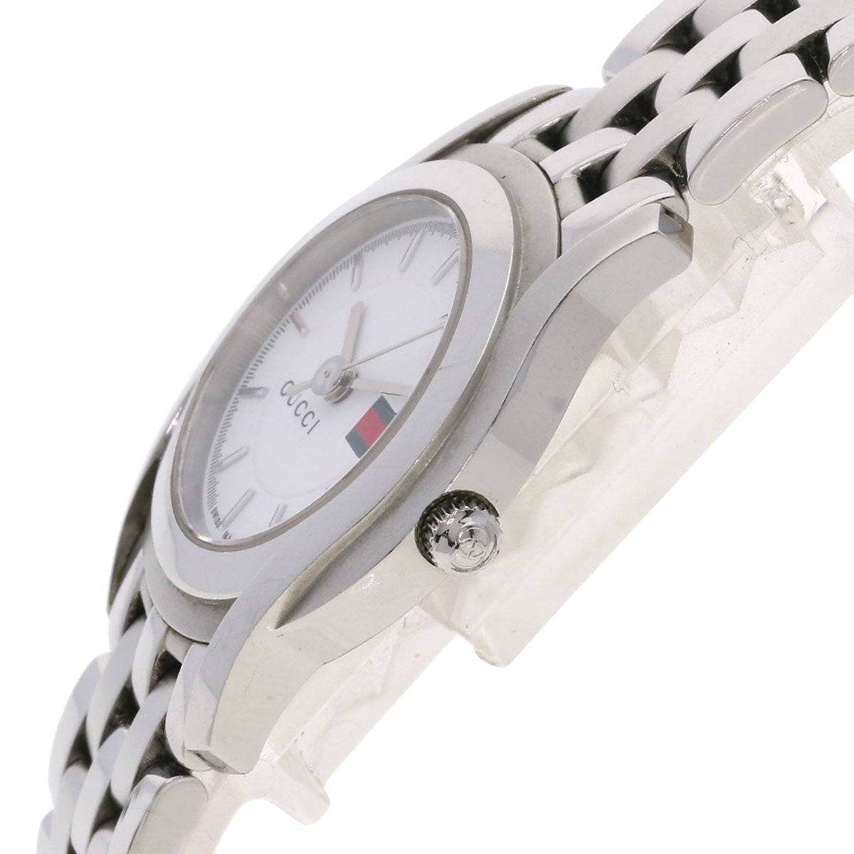 GUCCI グッチ 5500L ラウンドフェイス 腕時計 SS レディース 中古