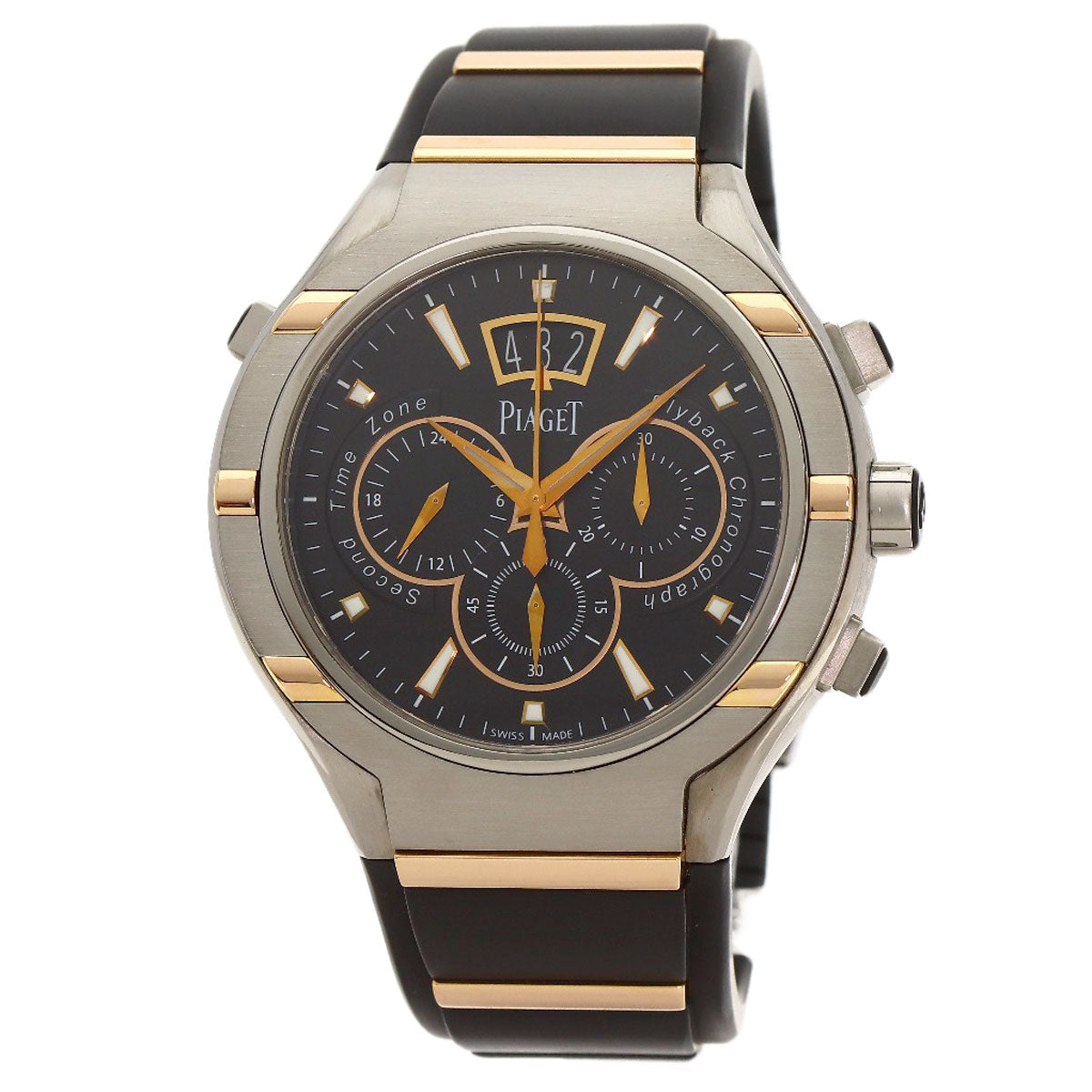 PIAGET ピアジェ GOA36002 ポロ45 フライバック クロノグラフ 腕時計 チタン メンズ 中古