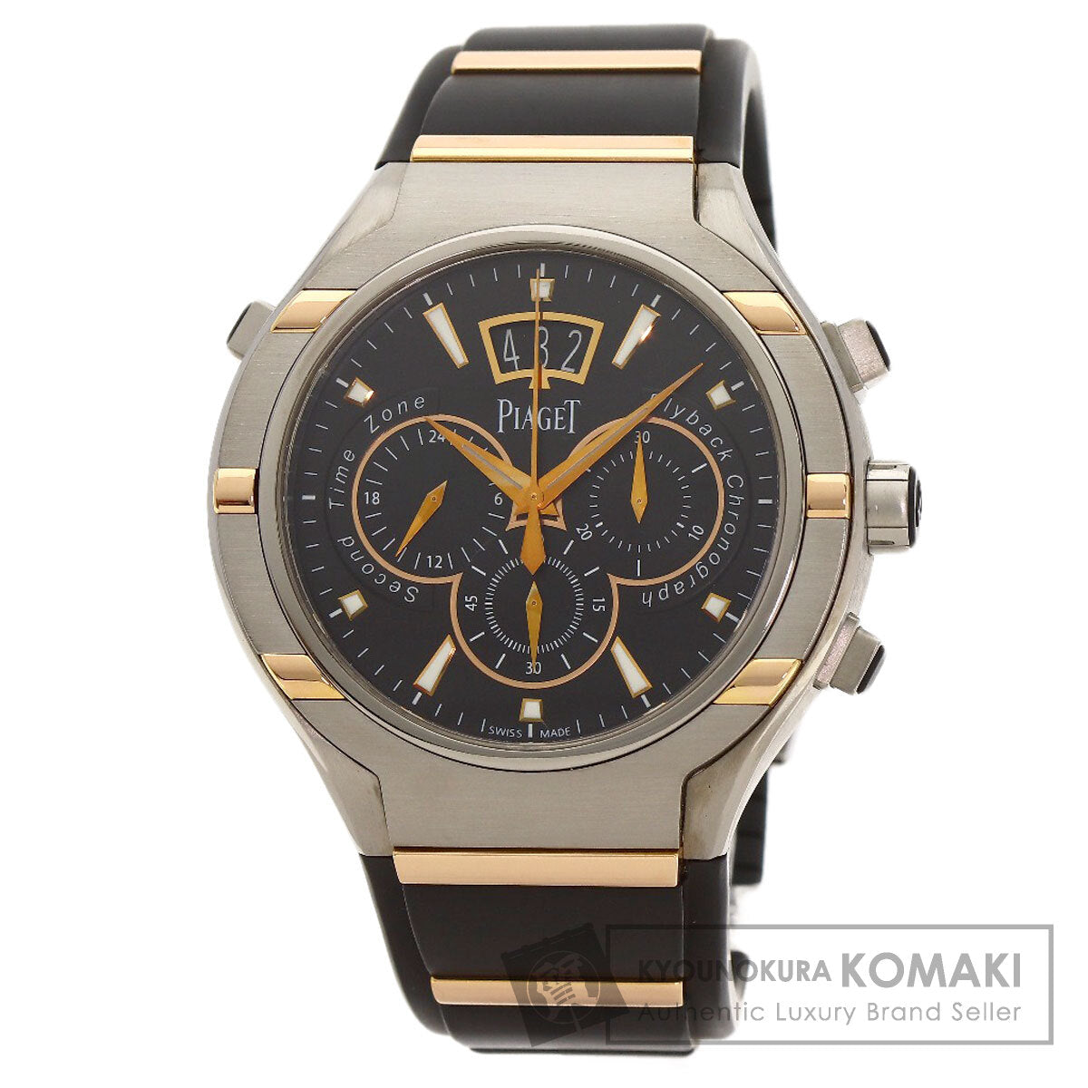 PIAGET ピアジェ GOA36002 ポロ45 フライバック クロノグラフ 腕時計 チタン メンズ 中古