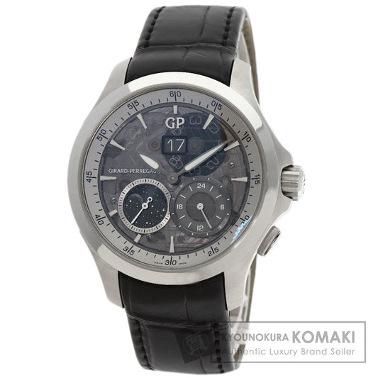 GIRARD-PERREGAUX ジラール・ペルゴ 49655-11-231-BB6A トラベラームーンフェイズ&GMT 腕時計 SS メンズ 中古