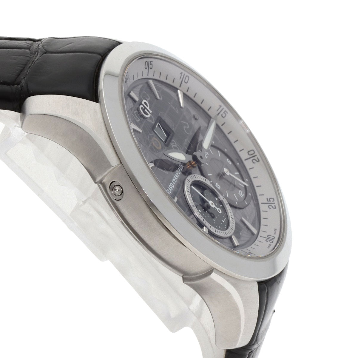 GIRARD-PERREGAUX ジラール・ペルゴ 49655-11-231-BB6A トラベラームーンフェイズ&GMT 腕時計 SS メンズ 中古