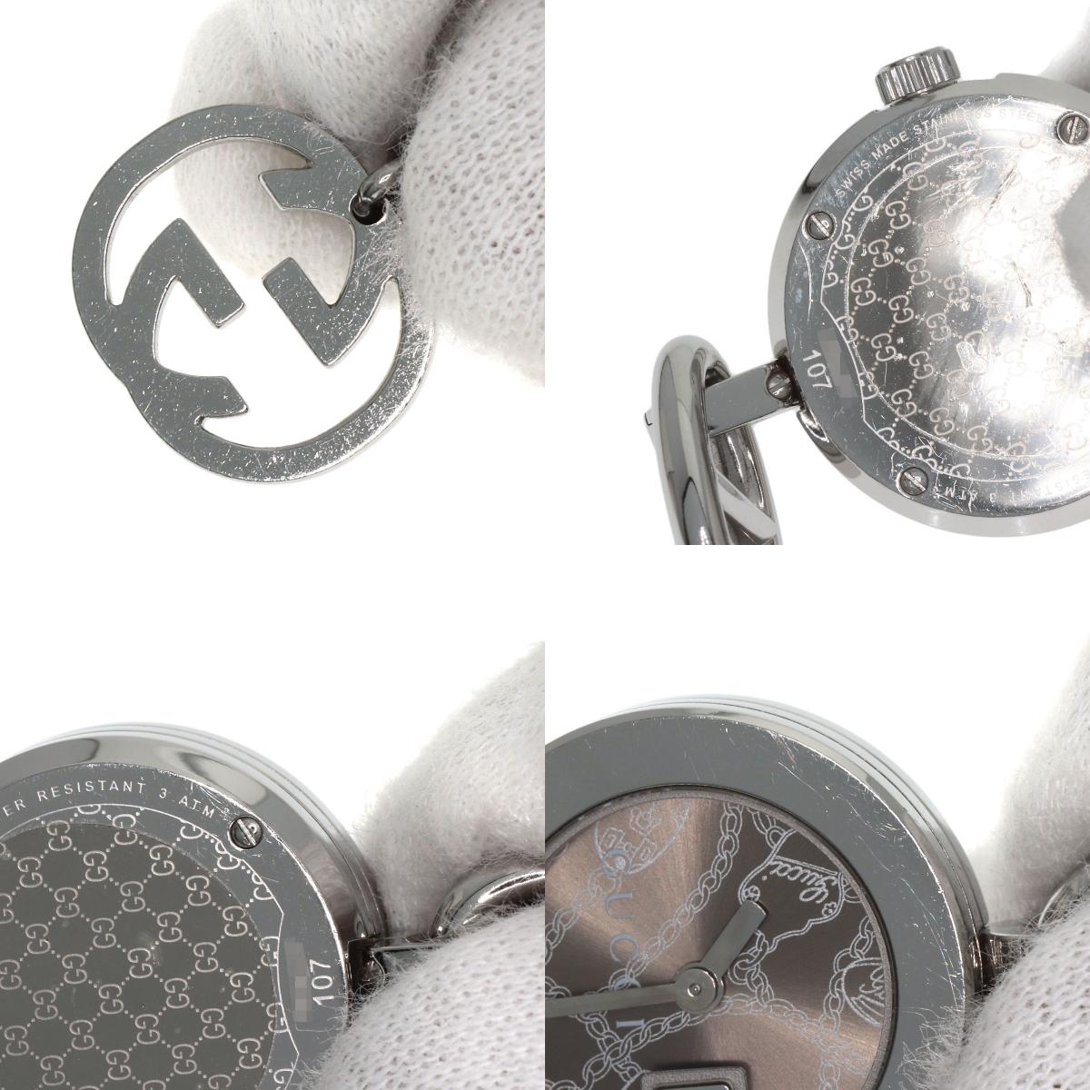 GUCCI グッチ 107 チャームウォッチ 腕時計 SS レディース 中古