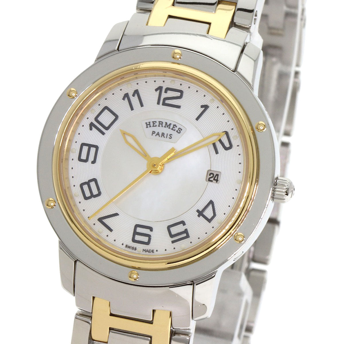 HERMES エルメス CP1.320 クリッパー クラシック 腕時計 SS メンズ 中古