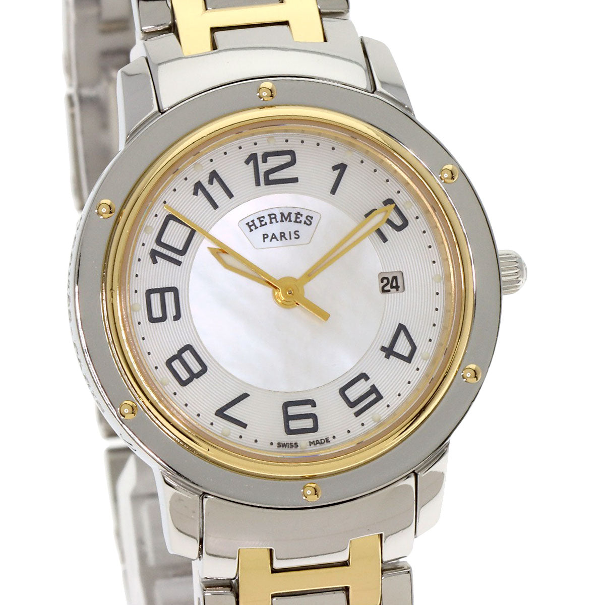 HERMES エルメス CP1.320 クリッパー クラシック 腕時計 SS メンズ 中古