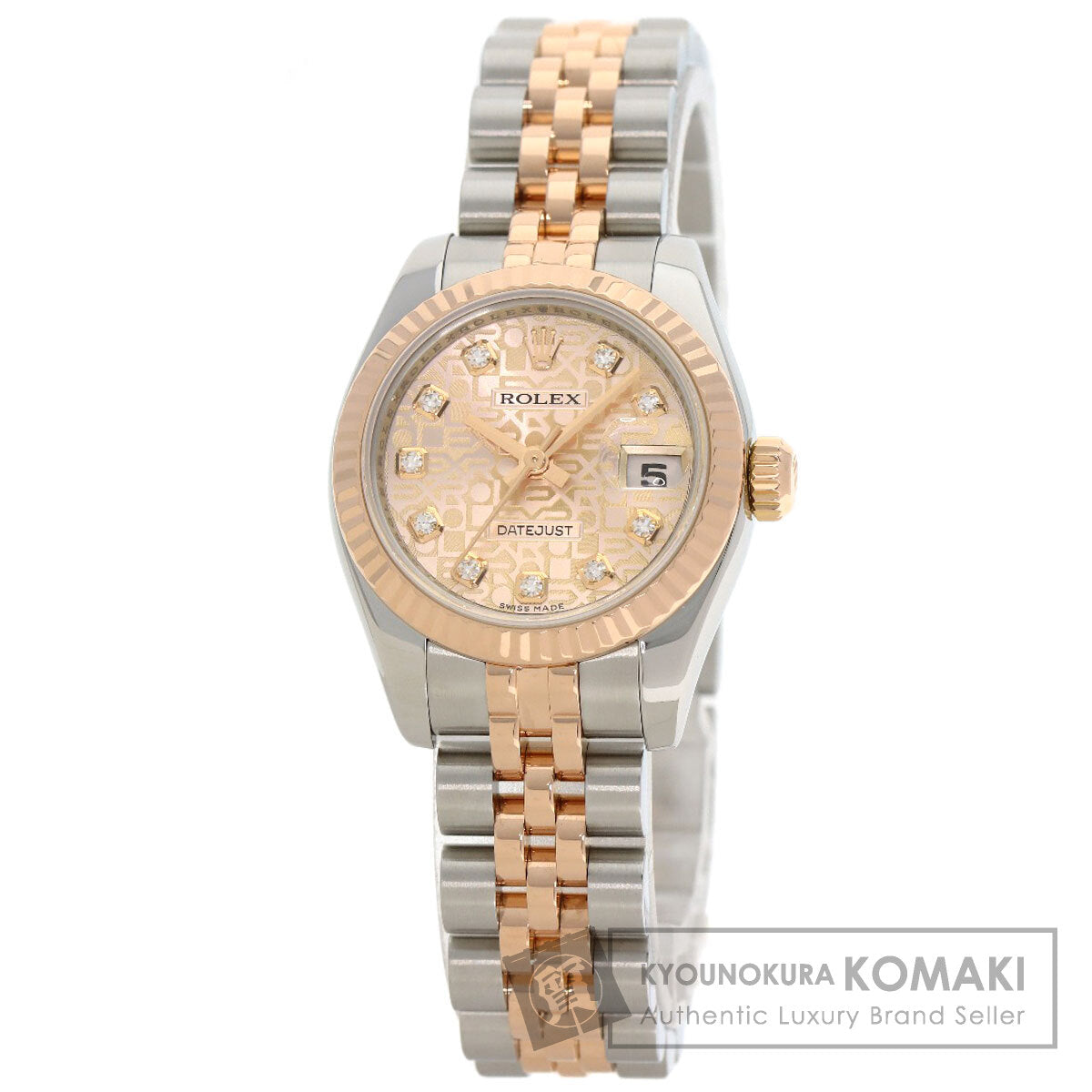 ROLEX ロレックス 179171G デイトジャスト 10P ダイヤモンド 腕時計 SS レディース 中古