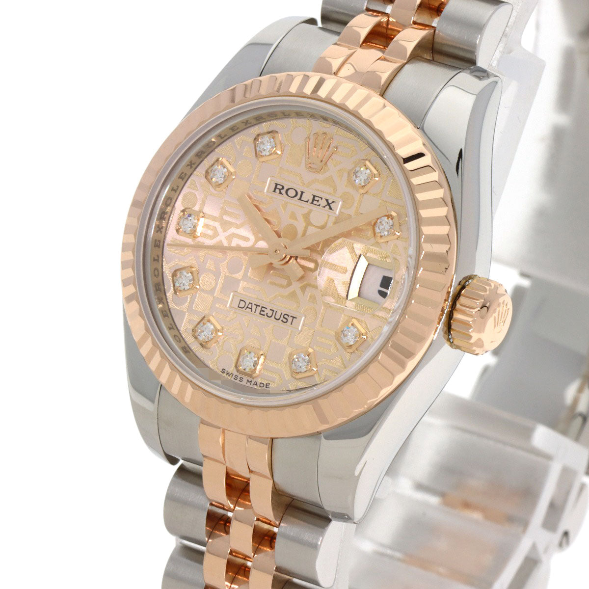 ROLEX ロレックス 179171G デイトジャスト 10P ダイヤモンド 腕時計 SS レディース 中古