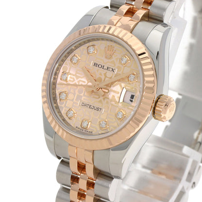 ROLEX ロレックス 179171G デイトジャスト 10P ダイヤモンド 腕時計 SS レディース 中古