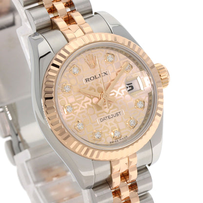 ROLEX ロレックス 179171G デイトジャスト 10P ダイヤモンド 腕時計 SS レディース 中古