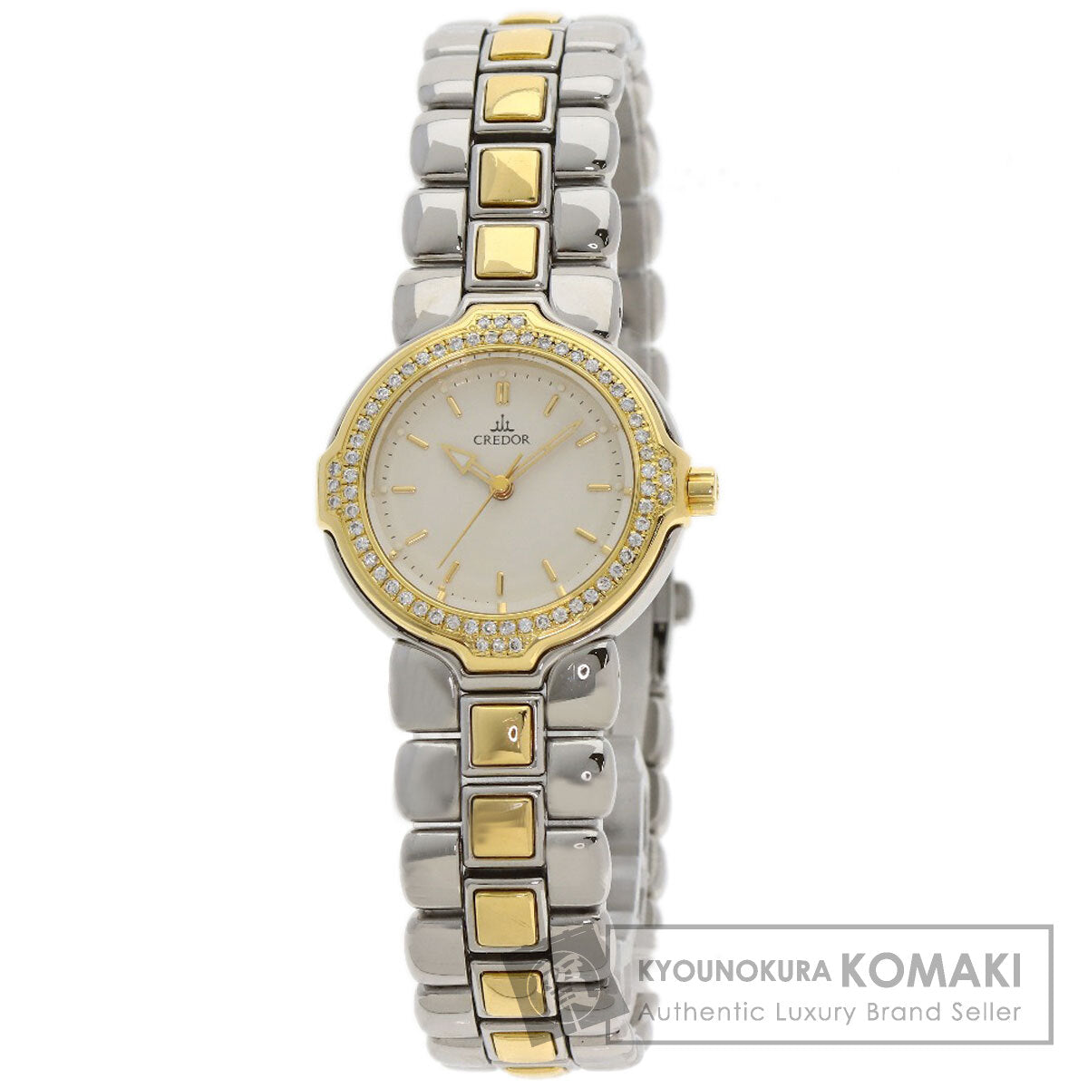 SEIKO セイコー GSAB004 クレドール ダイヤモンドベゼル 腕時計 SS レディース 中古
