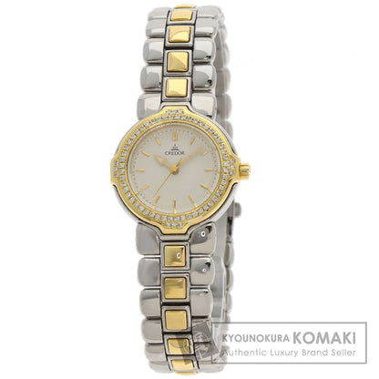 SEIKO セイコー GSAB004 クレドール ダイヤモンドベゼル 腕時計 SS レディース 中古