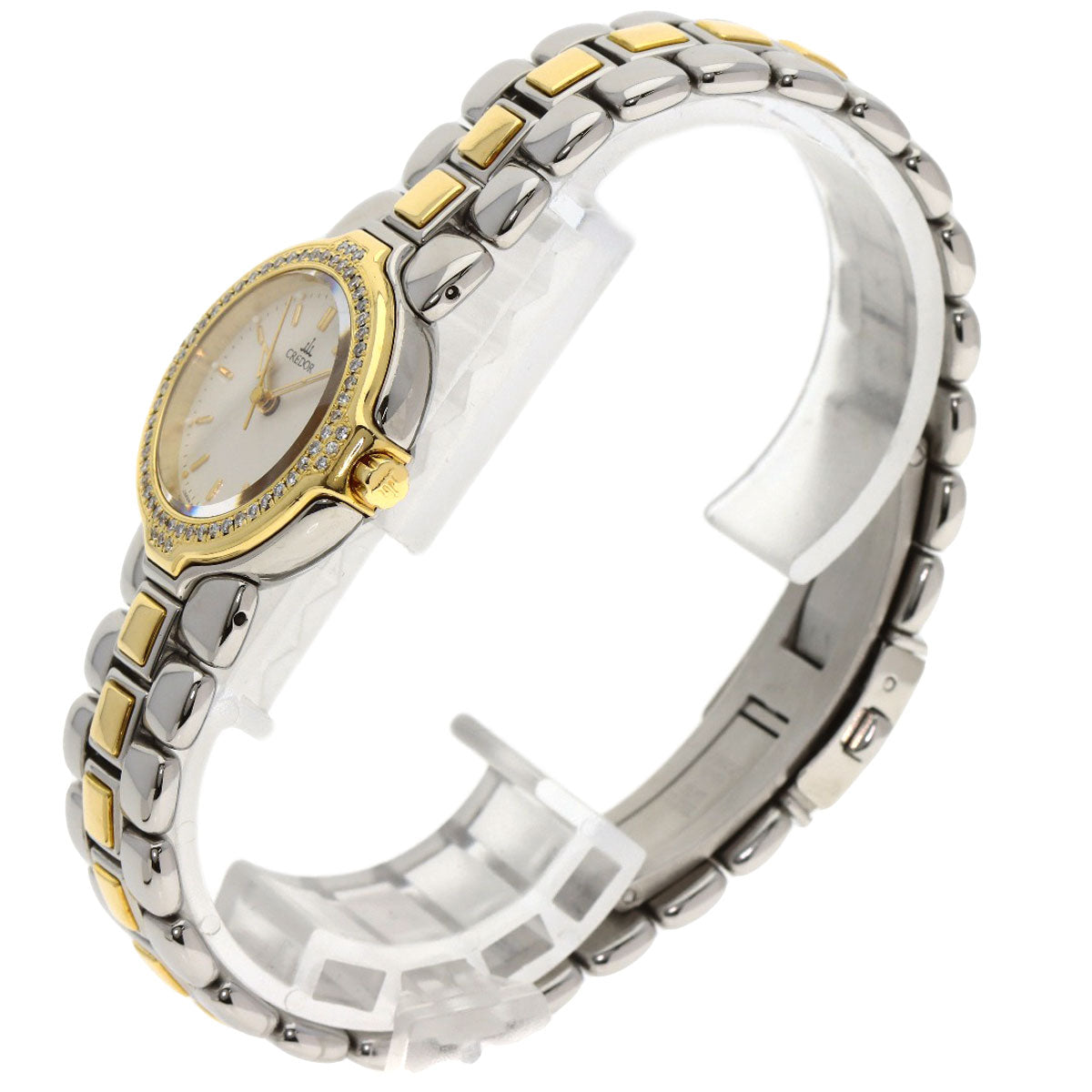 SEIKO セイコー GSAB004 クレドール ダイヤモンドベゼル 腕時計 SS レディース 中古