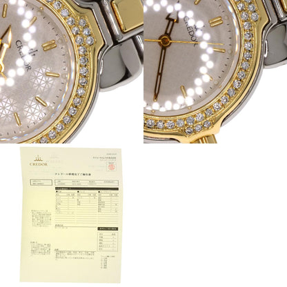 SEIKO セイコー GSAB004 クレドール ダイヤモンドベゼル 腕時計 SS レディース 中古