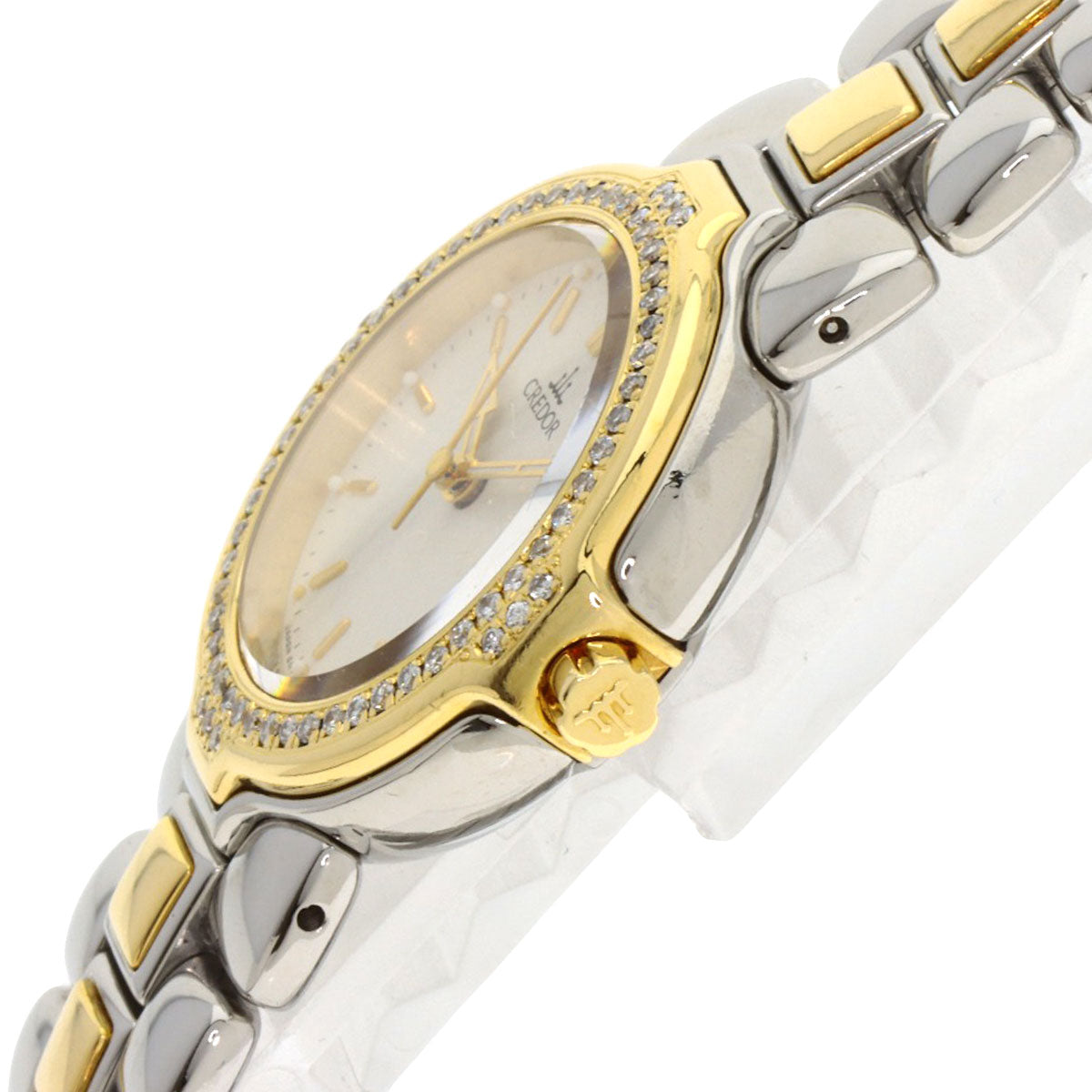 SEIKO セイコー GSAB004 クレドール ダイヤモンドベゼル 腕時計 SS レディース 中古