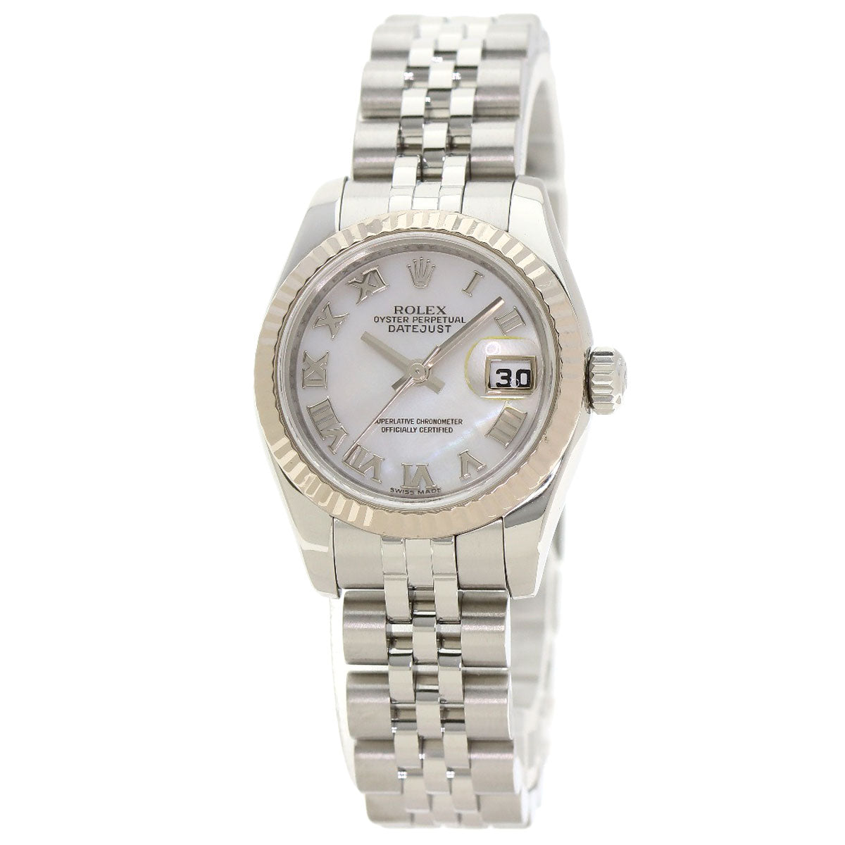 ROLEX ロレックス 179174NR デイトジャスト 10P ダイヤモンド 腕時計 SS レディース 中古