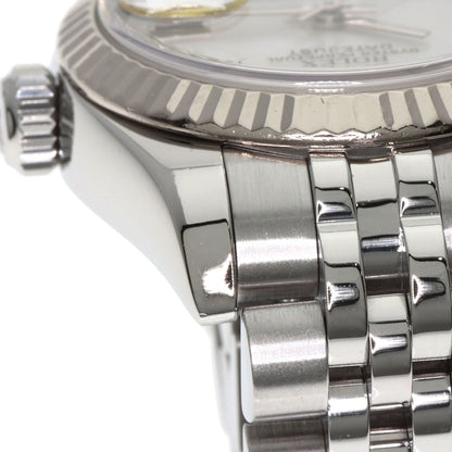 ROLEX ロレックス 179174NR デイトジャスト 10P ダイヤモンド 腕時計 SS レディース 中古
