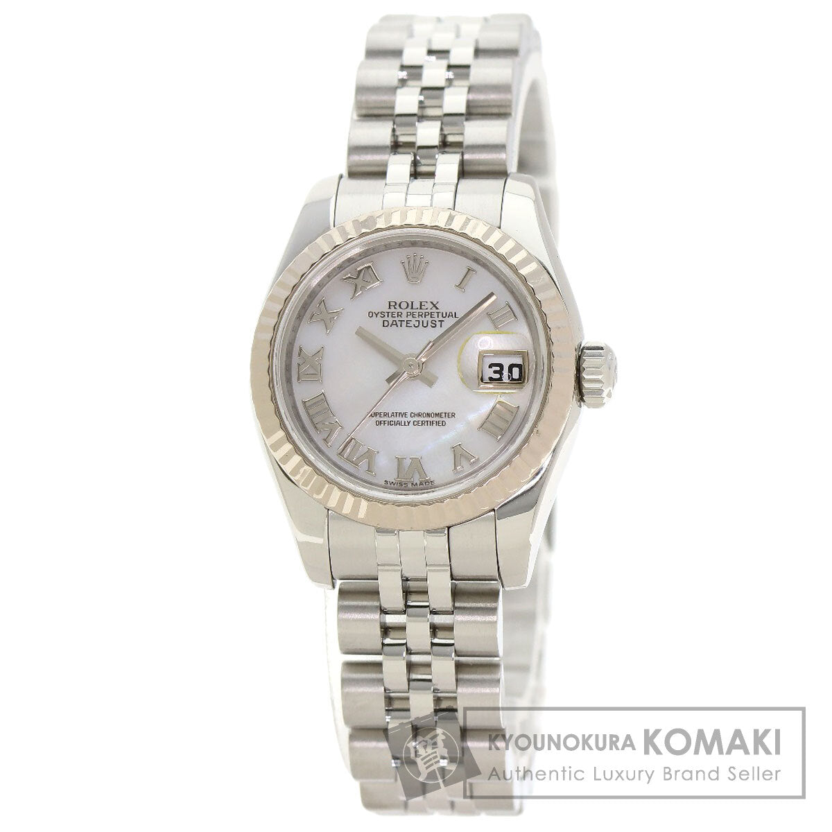 ROLEX ロレックス 179174NR デイトジャスト 10P ダイヤモンド 腕時計 SS レディース 中古