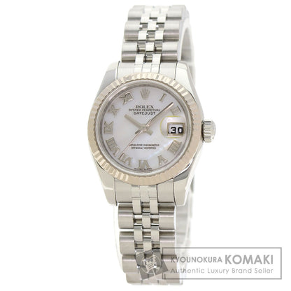 ROLEX ロレックス 179174NR デイトジャスト 10P ダイヤモンド 腕時計 SS レディース 中古