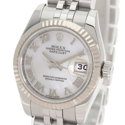 ROLEX ロレックス 179174NR デイトジャスト 10P ダイヤモンド 腕時計 SS レディース 中古