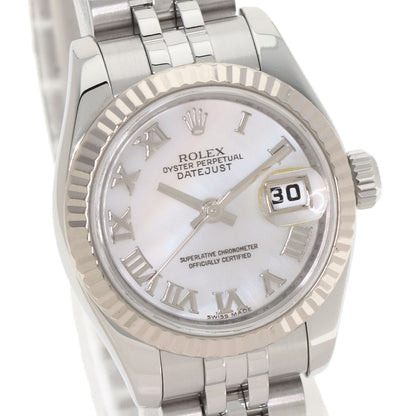 ROLEX ロレックス 179174NR デイトジャスト 10P ダイヤモンド 腕時計 SS レディース 中古