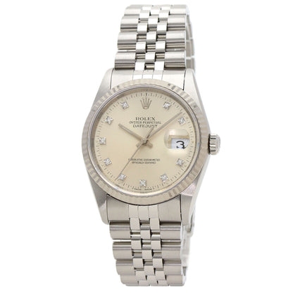 ROLEX ロレックス 16234G デイトジャスト 10P ダイヤモンド 腕時計 SS メンズ 中古