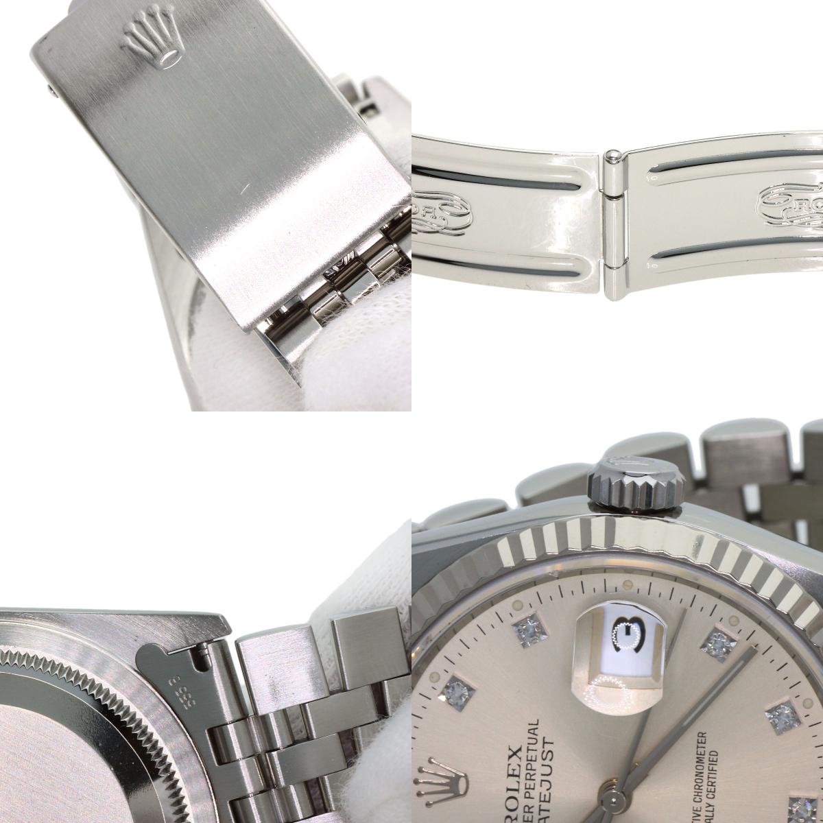 ROLEX ロレックス 16234G デイトジャスト 10P ダイヤモンド 腕時計 SS メンズ 中古