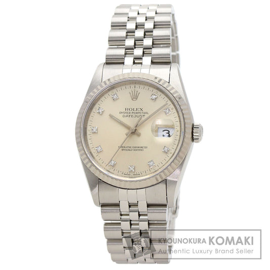 ROLEX ロレックス 16234G デイトジャスト 10P ダイヤモンド 腕時計 SS メンズ 中古
