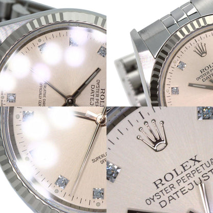 ROLEX ロレックス 16234G デイトジャスト 10P ダイヤモンド 腕時計 SS メンズ 中古