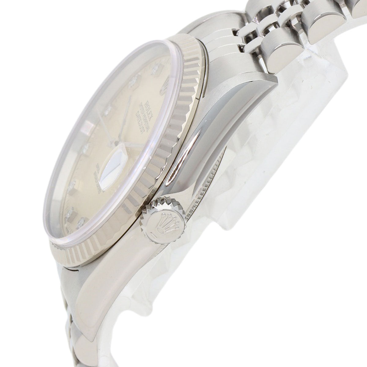 ROLEX ロレックス 16234G デイトジャスト 10P ダイヤモンド 腕時計 SS メンズ 中古