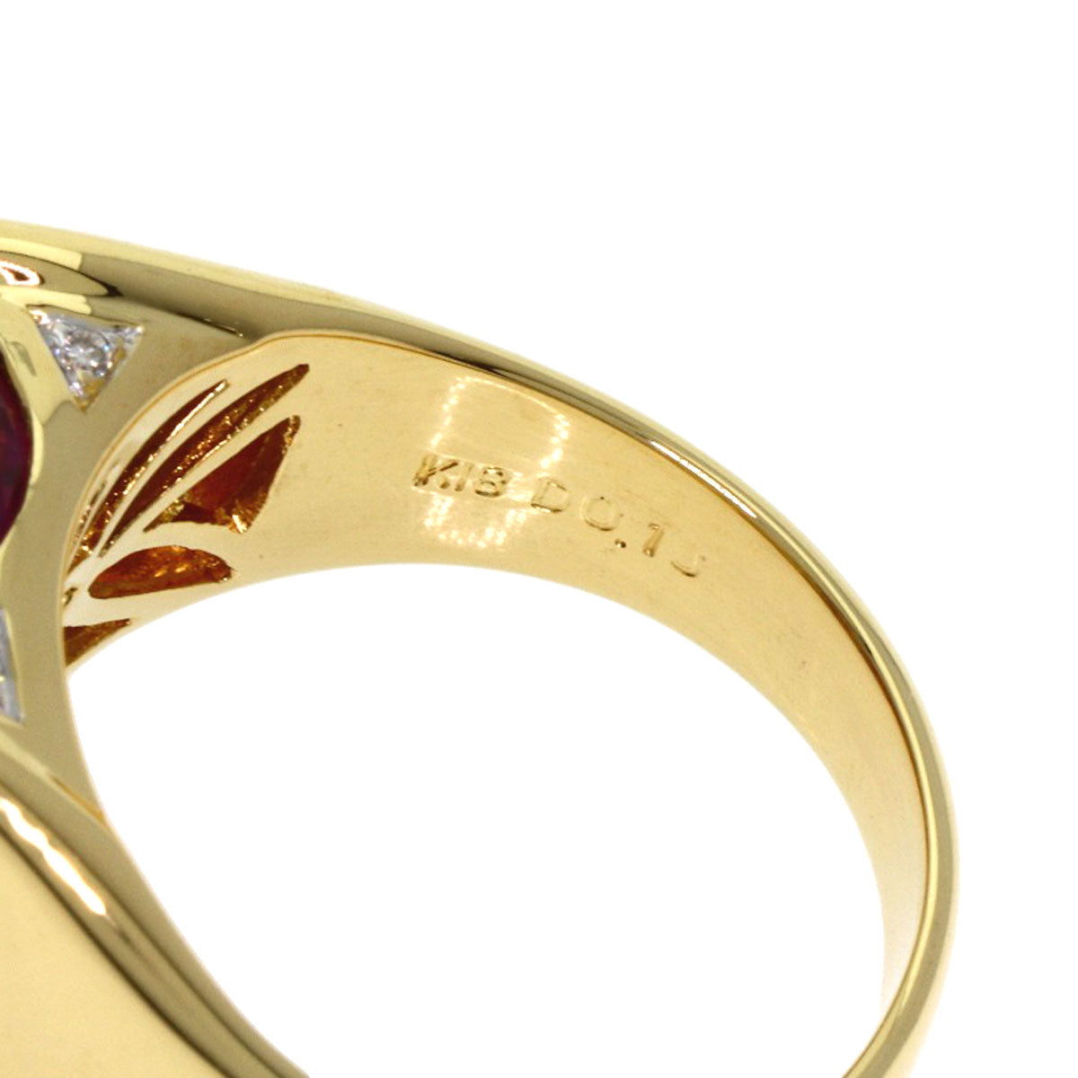SELECT JEWELRY セレクトジュエリー カラーストーン ダイヤモンド リング・指輪 K18YG レディース 中古