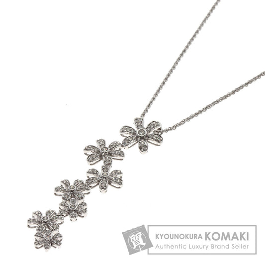 SELECT JEWELRY セレクトジュエリー 7P フラワー ダイヤモンド ネックレス K18WG レディース 中古