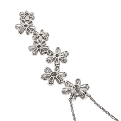 SELECT JEWELRY セレクトジュエリー 7P フラワー ダイヤモンド ネックレス K18WG レディース 中古