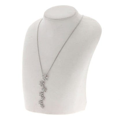 SELECT JEWELRY セレクトジュエリー 7P フラワー ダイヤモンド ネックレス K18WG レディース 中古