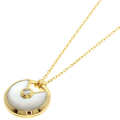 CARTIER カルティエ アミュレット SM シェル ダイヤモンド ネックレス K18YG レディース 中古