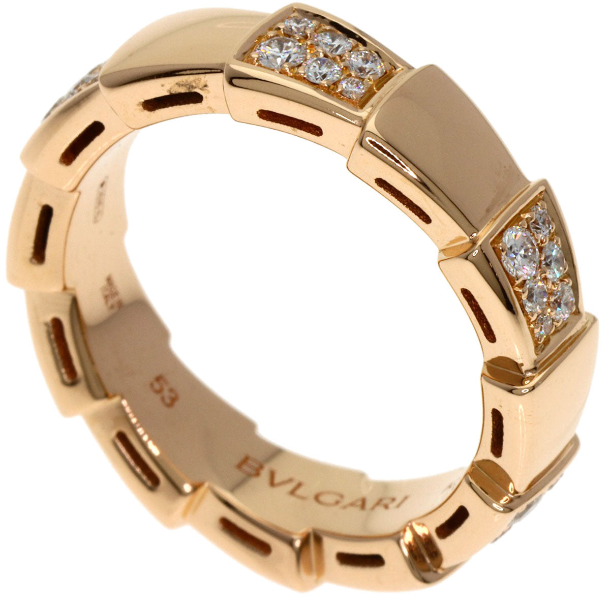 BVLGARI ブルガリ セルペンティ ヴァイパー ダイヤモンド #53 リング・指輪 K18PG レディース 中古
