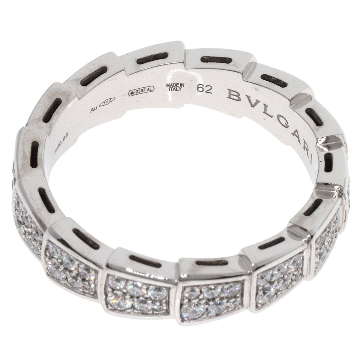 BVLGARI ブルガリ セルペンティ ヴァイパー フル ダイヤモンド #62 リング・指輪 K18WG レディース 中古