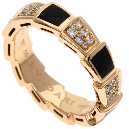 BVLGARI ブルガリ セルペンティ ヴァイパー オニキス ダイヤモンド #55 リング・指輪 K18PG レディース 中古
