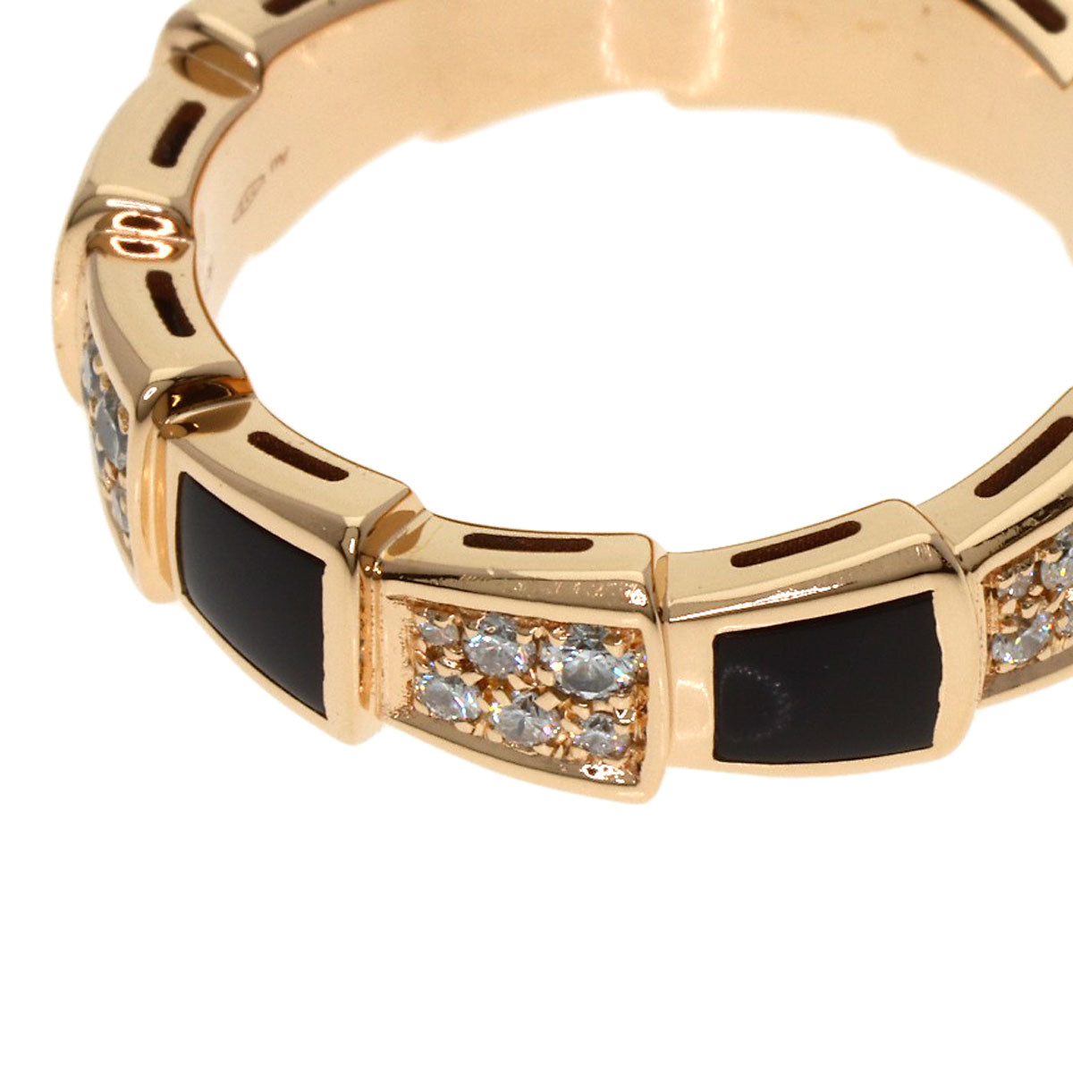 BVLGARI ブルガリ セルペンティ ヴァイパー オニキス ダイヤモンド #55 リング・指輪 K18PG レディース 中古