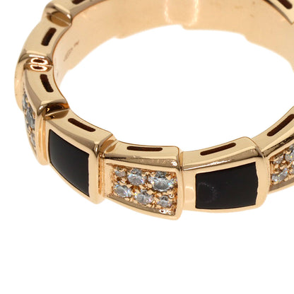 BVLGARI ブルガリ セルペンティ ヴァイパー オニキス ダイヤモンド #55 リング・指輪 K18PG レディース 中古